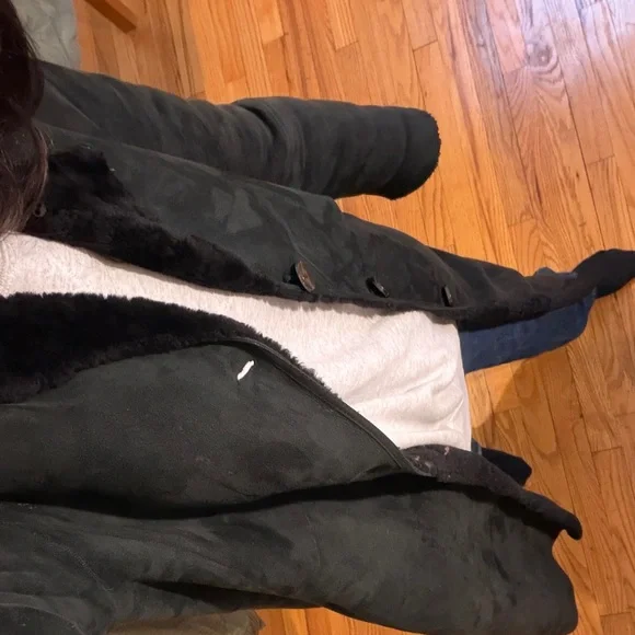 lambskin Cole Haan BLACK FULL LENGTH COAT - Picture 6 of 15